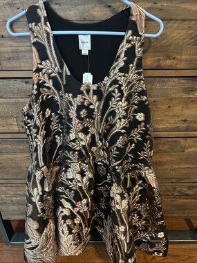 Maeve Anthropologie Brocade Drop Waist Metallic Mini Dress New with Tags
